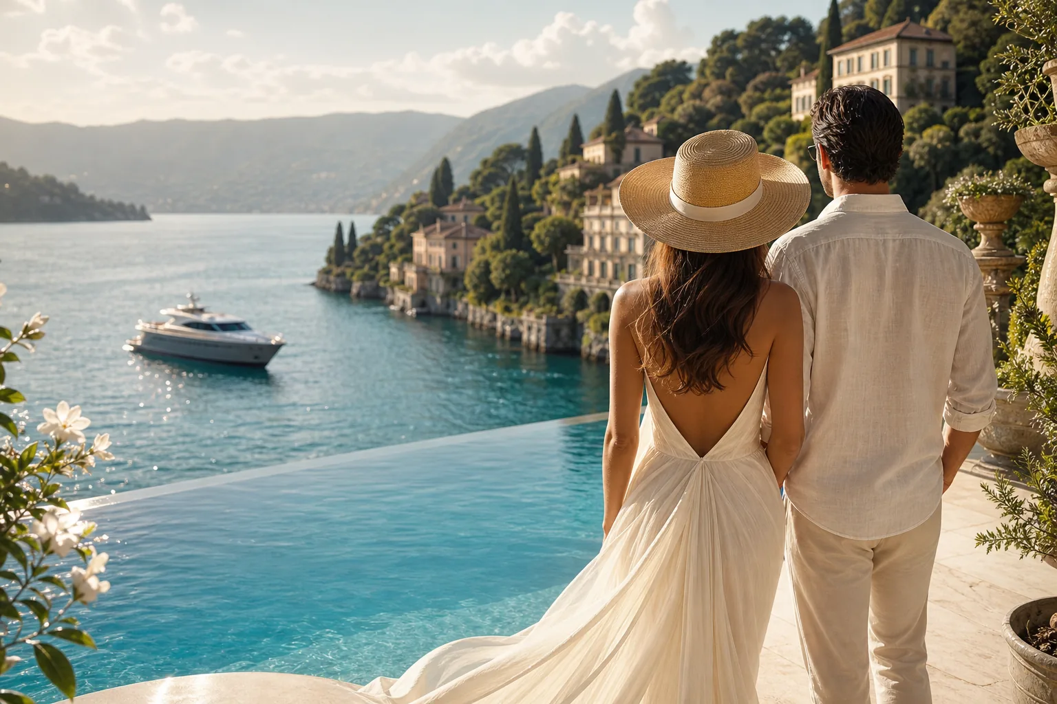 A couple enjoying a carefully planned coastal journey