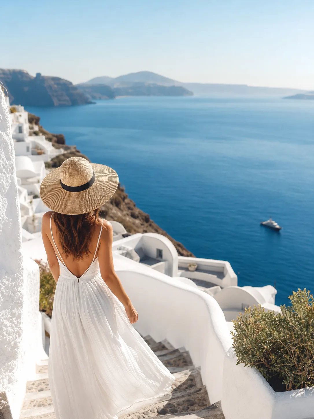 Santorini travel scene